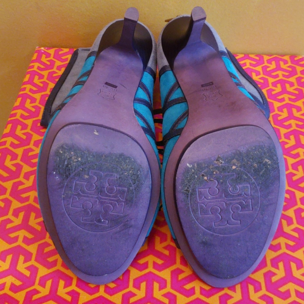 Tory Burch Blue/Grey/Teal Sheila Sandals - Picture 6 of 8